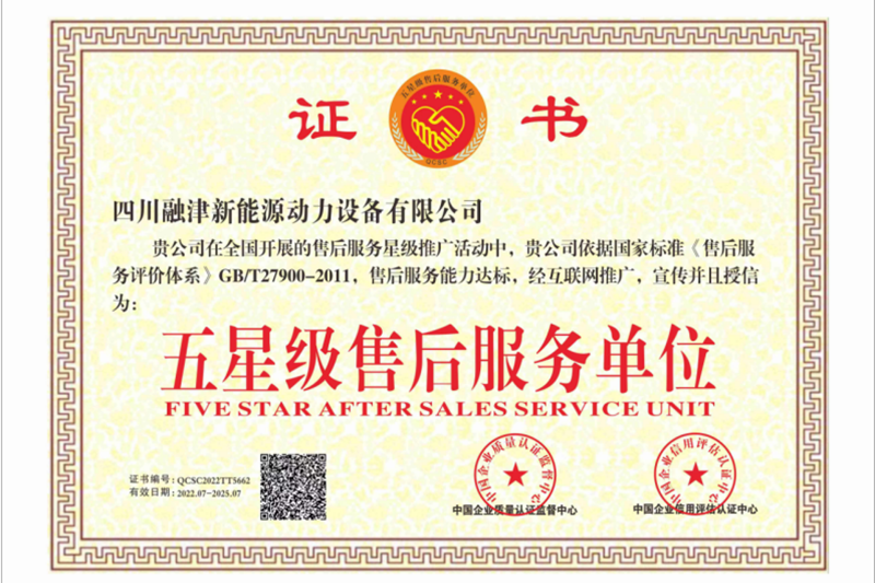 五星級(jí)售貨服務(wù)單位證書